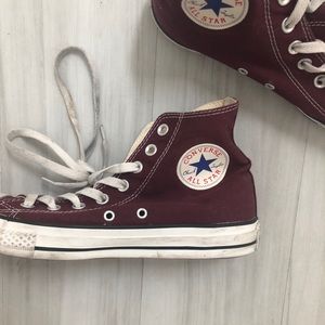 Burgundy High Top Converse